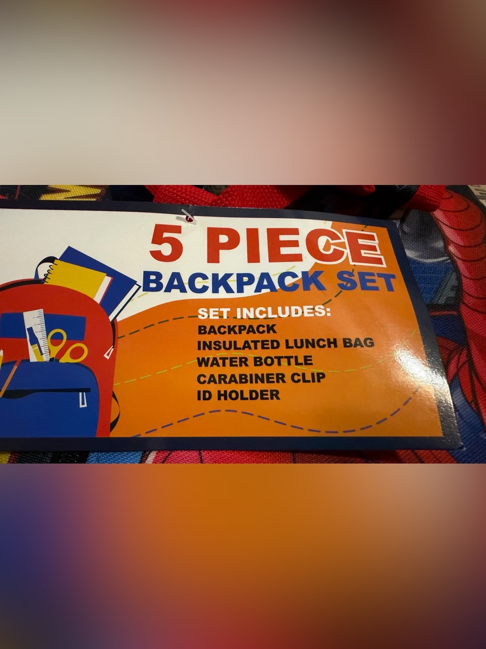 Spider-Man Backpack 5 piece set - Picture 3 of 6